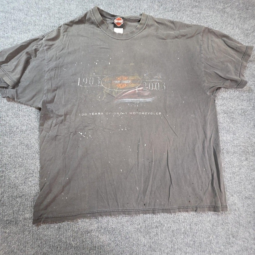 Vintage Harley-Davidson Shirt Mens XL Gray 1903-2003 100 Years Graphic Tee